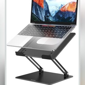 Black Aluminum Ergonomic Adjustable Laptop or Tablet Stand